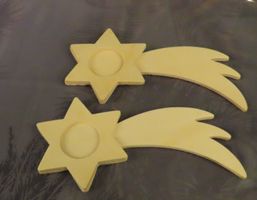 Lot de 2 étoiles de Noël en bois, décoration unique!