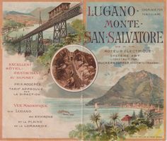 AK Locandina Orario funicolare Monte San Salvatore 1899 RARA