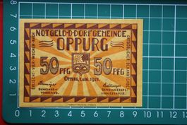 currency emergency money germany oppurg 50 pfennig 1921