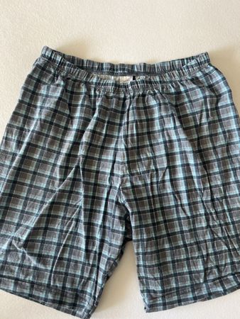 Calida Schlafshorts kariert blau grau Grösse S neuwertig