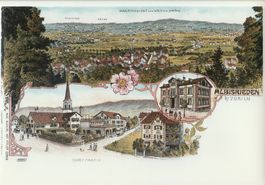 Gruss aus Albisrieden - (Lithoansicht um 1900, keine AK!)