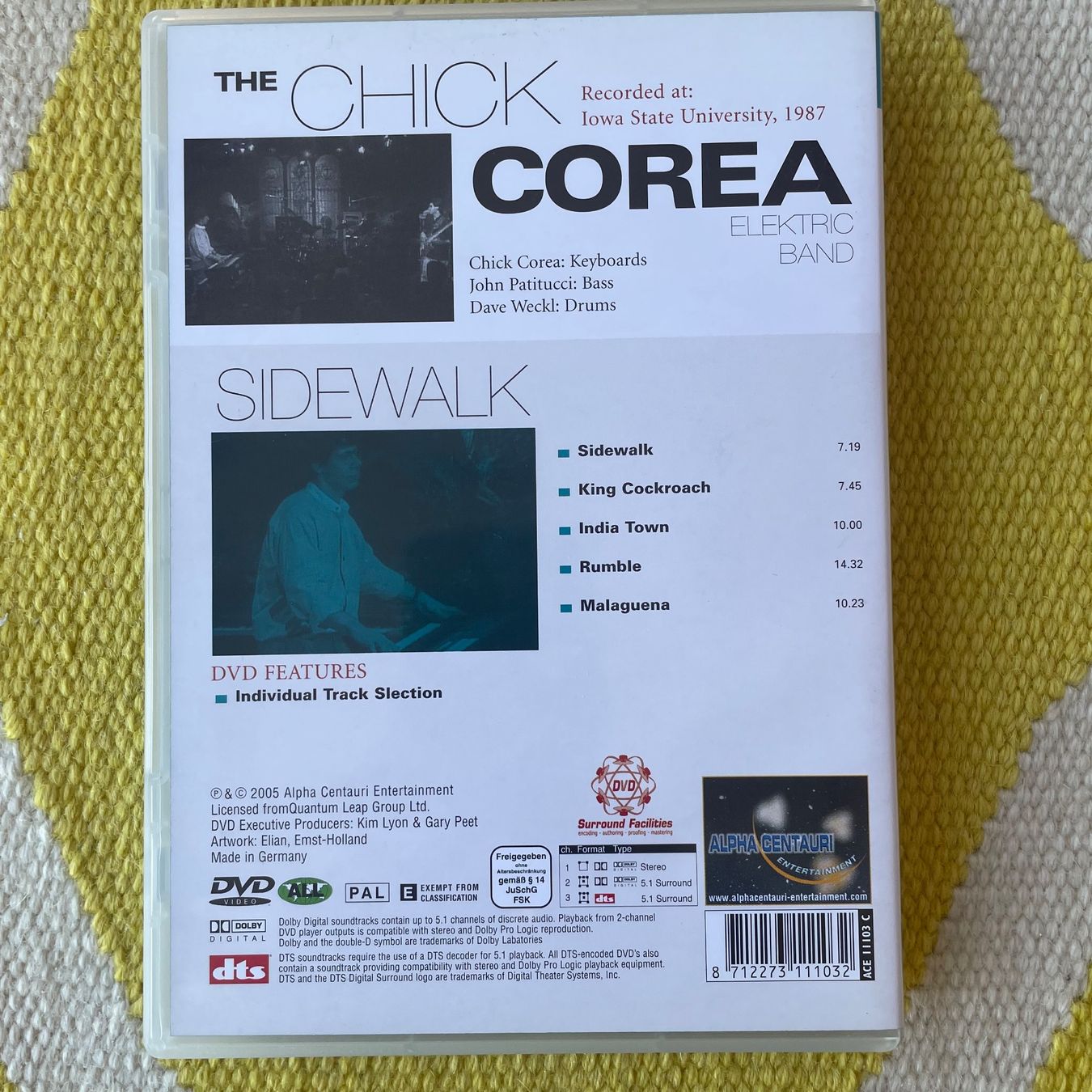 Tutti i DVDs: CHICK COREA DAVE WECK JOHN PATITUCCI-DVD SIDEWALK LIVE 1987 – Usato da Rorschacherberg venduto da CD-Roli 1