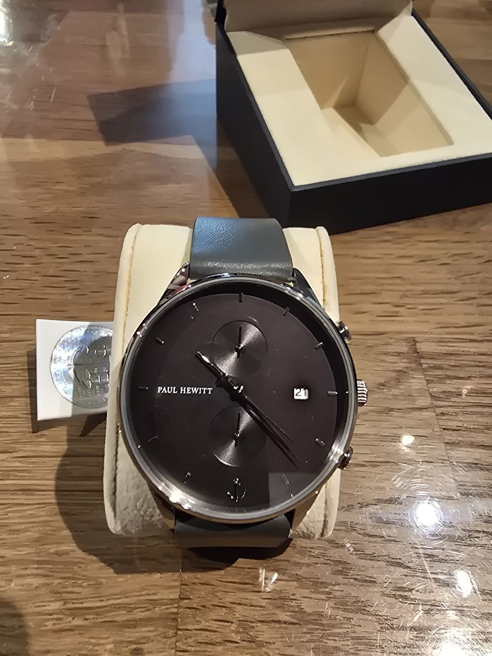 Paul Hewitt Orologi: Paul Hewitt Uhr dunkelgrau mit Lederarmband neu – Nuovo e nell'imballaggio originale da Basel venduto da rev_26s7 1