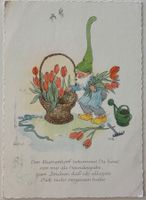 Zwerg, Gärtner, Tulpen