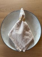 130er Set Stoffservietten aus Baumwolle, beige, NEU