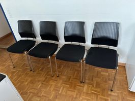 4 Besucherstühle / Konferenzstühle, stapelbar STOLL GIROFLEX