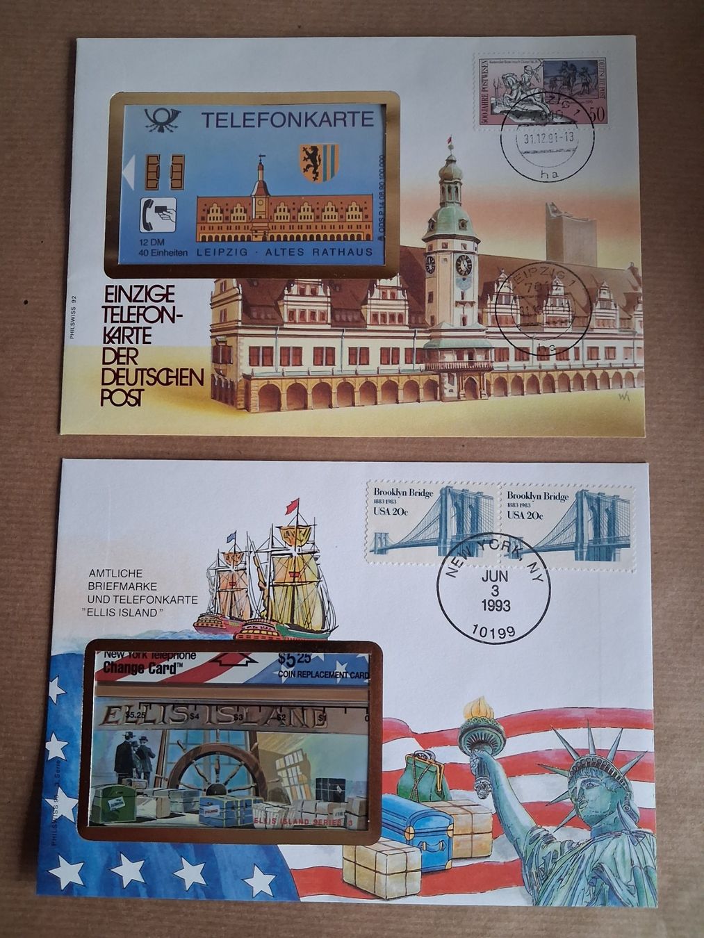 Schede telefoniche: 2 rare Telefon Karten Briefe mit Briefmarken – Nuovo e nell'imballaggio originale da Hagendorn venduto da siwasi3