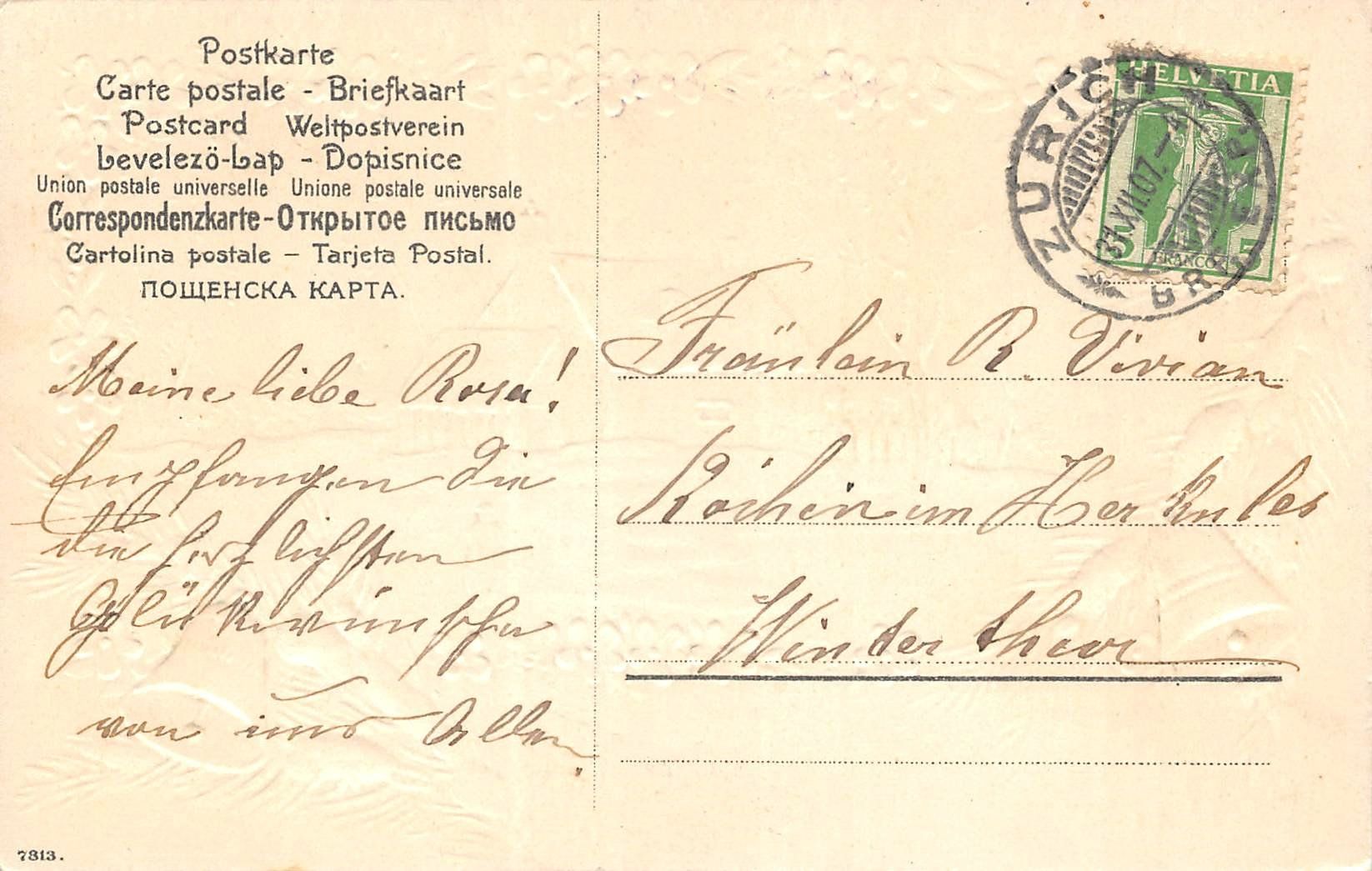 Cartoline postali: Neujahr, Winterlandschaft, Prägedruck – Usato da Ottikon b.Kemptth. venduto da Neptun1974 1