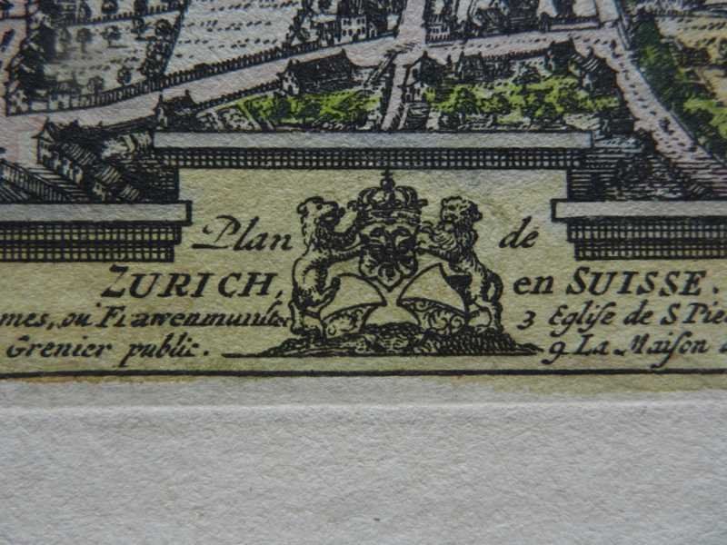 Stiche: Zürich kolorierter Kupferstich – Gebraucht aus Risch von Rischli15 3