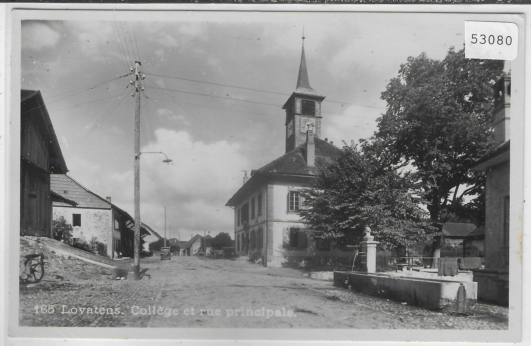 Cartoline postali: Lovatens - College et rue principale – Usato da Ettingen venduto da Kartenplanet