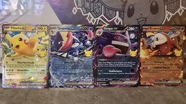 Gengar ex Pikachu ex Krokel ex Quajutsu ex 30 Jahre Pokemon