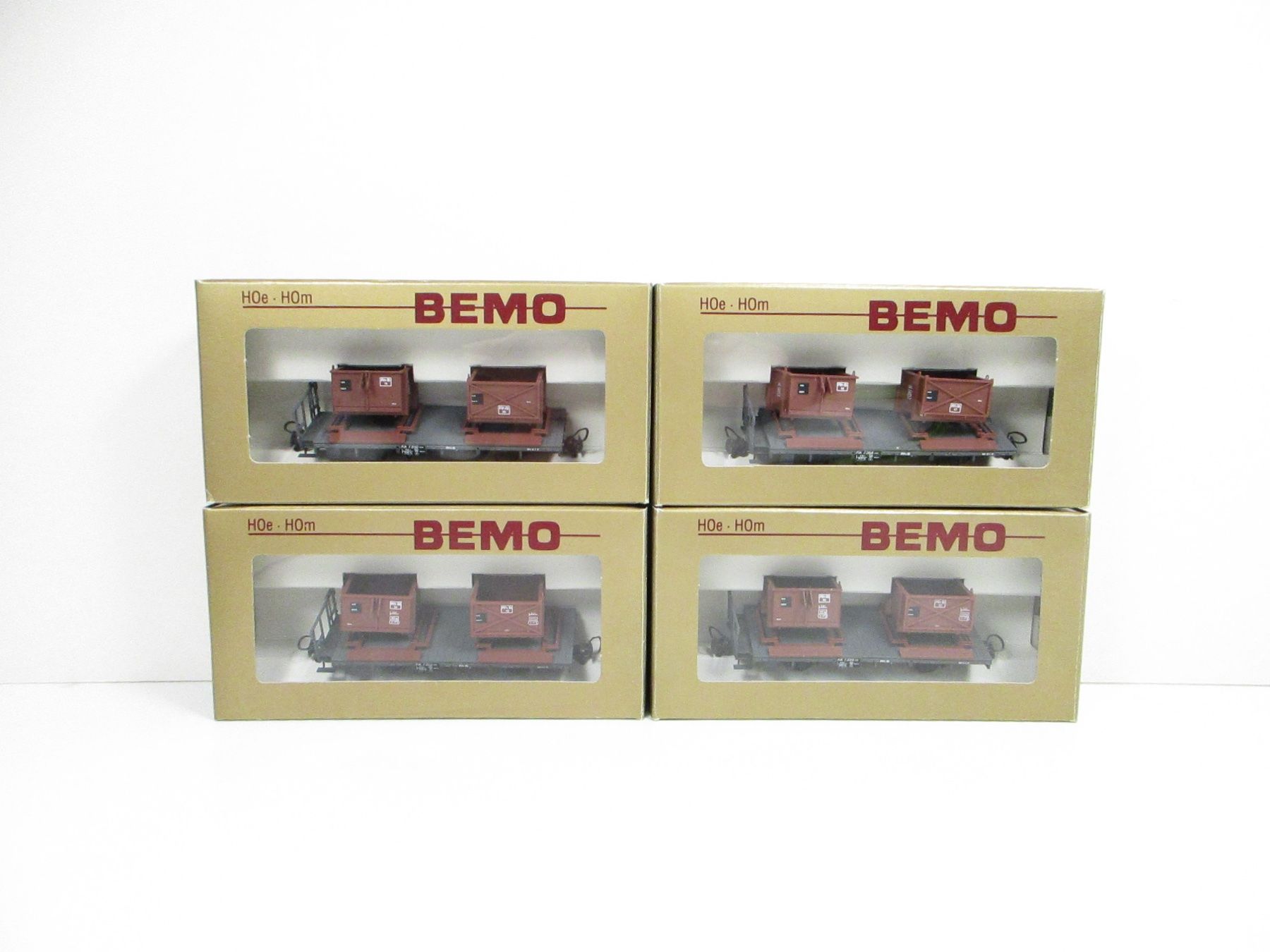 Bemo Modellini di ferrovie: Bemo 7458 100 RhB 4er Set Kiesbehälterwagen – Nuovo (secondo la descrizione) da Olten venduto da Heinrich875 1