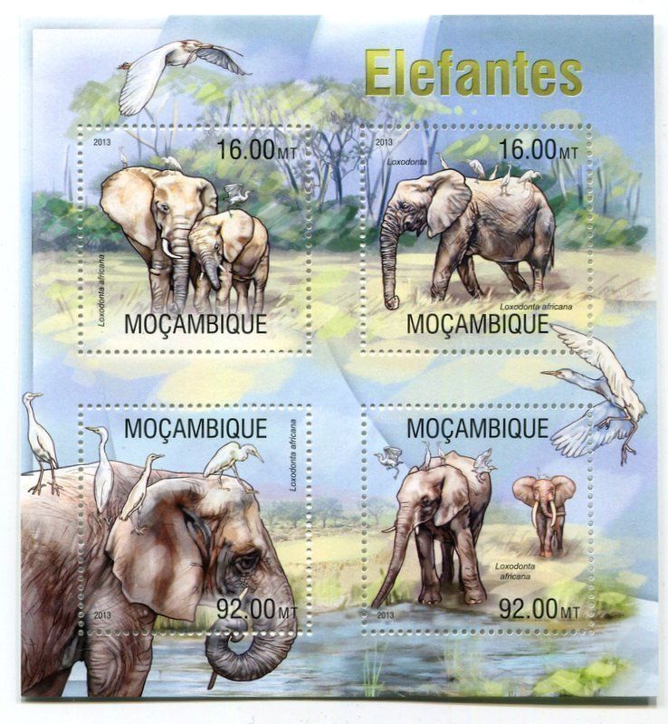 Alle Briefmarken: Block "Elefanten". Mosambik – Neu und originalverpackt aus Basel von Butsch5