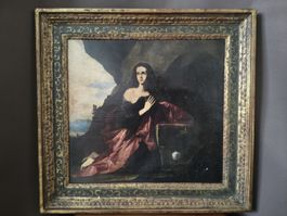Antikes Ölgemälde „Die büßende Maria Magdalena“
