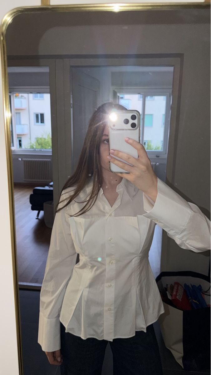 Zara Camicette: WHITE ZARA BUTTON-UP SHIRT – Nuovo (secondo la descrizione) da Genève venduto da yav_9r9f