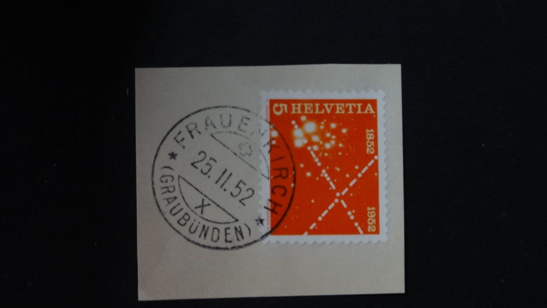 Alle Briefmarken: FRAUENKIRCH (Graubünden)  25.II.52    59 – Gebraucht aus Anwil von larks