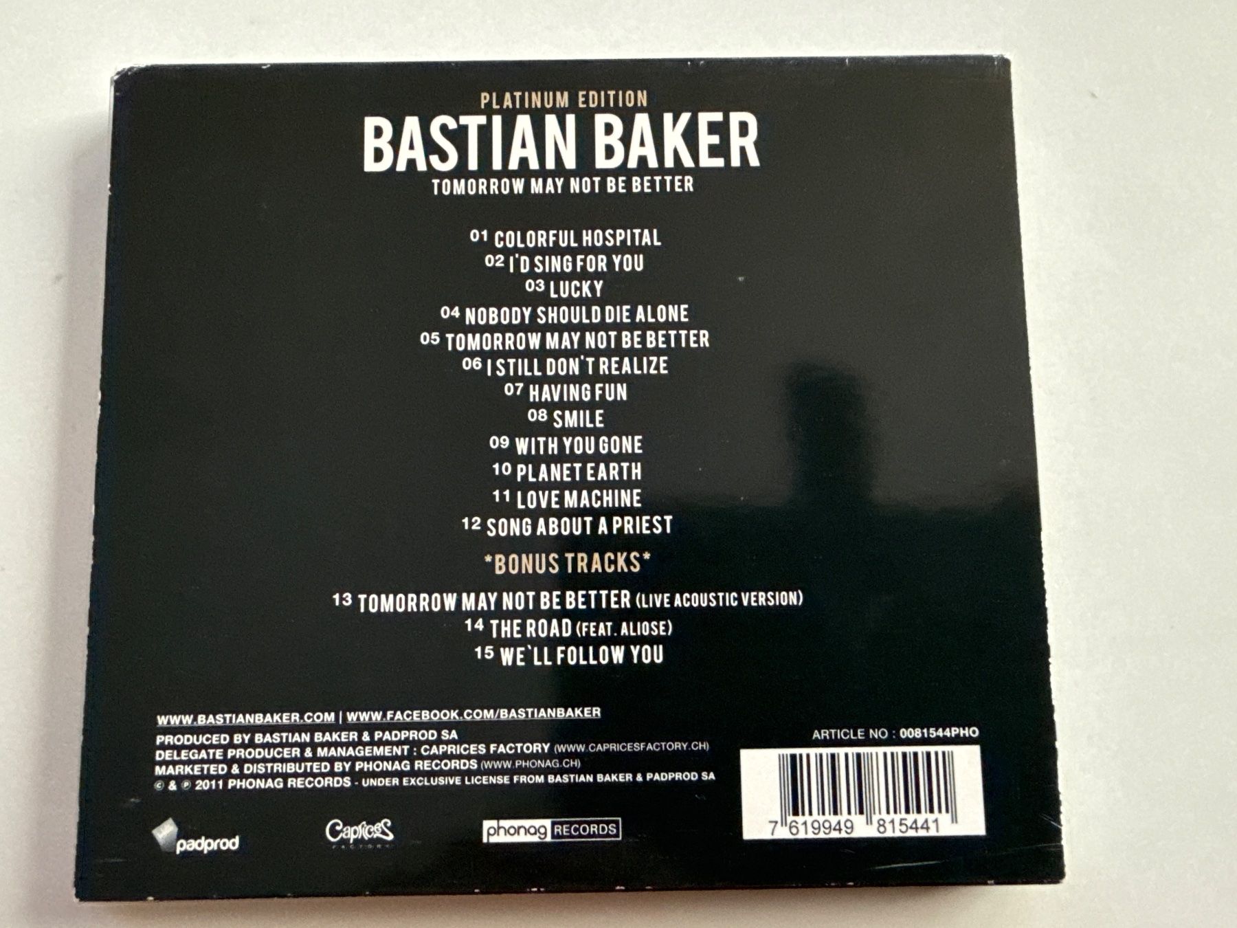CDs: Bastian Baker - Tomorrow May Not Be Better – Gebraucht aus Neuhausen von D-MAC 1