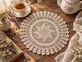 🤍 Kunstvolles Vintage Häkeldeckchen Spitzdeckchen Doily