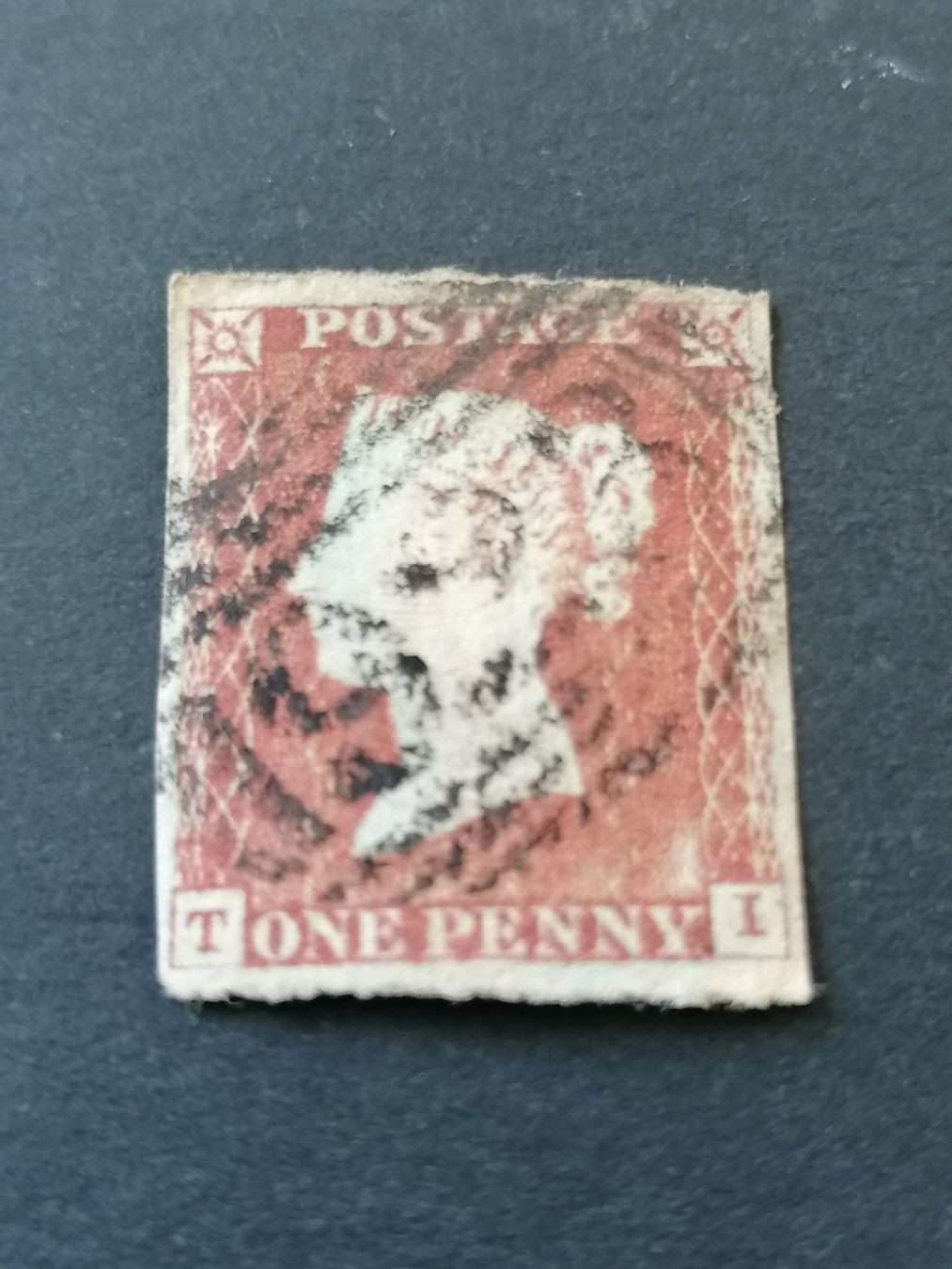 Alle Briefmarken: One Penny red 1841  – Gebraucht aus Happerswil von tschergi