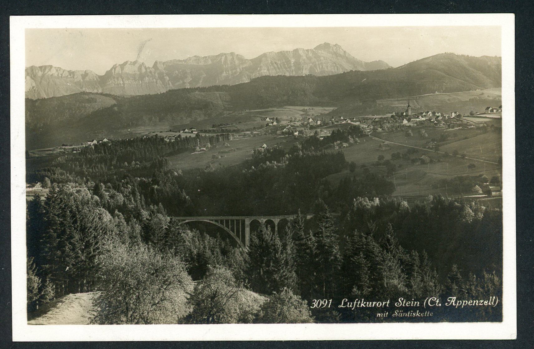 Cartoline postali: Luftkurort Stein AR mit Säntis Kette! – Usato da Opfikon venduto da webstar30
