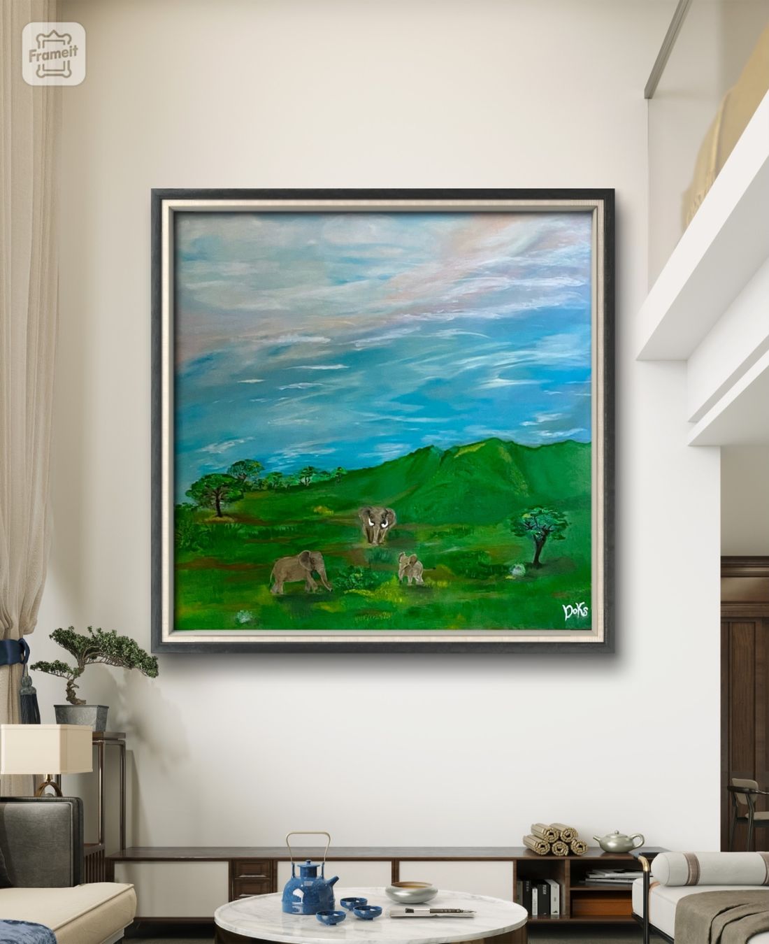 Gemälde: Afrika-Oil Leinwand Bild Kunst Doks – Neu und originalverpackt aus Beromünster von dok_b8mf 2