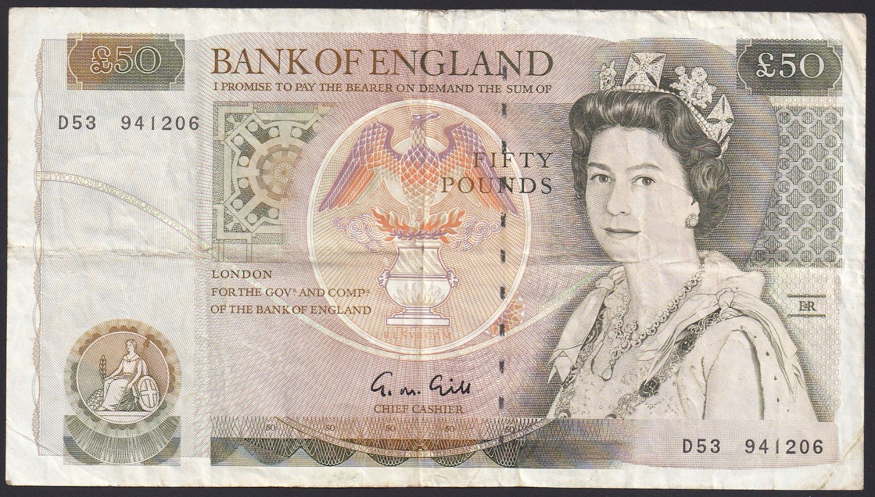 Banconote: England 50 Pounds 1988 – Usato da Brugg AG venduto da banknoten_muesli