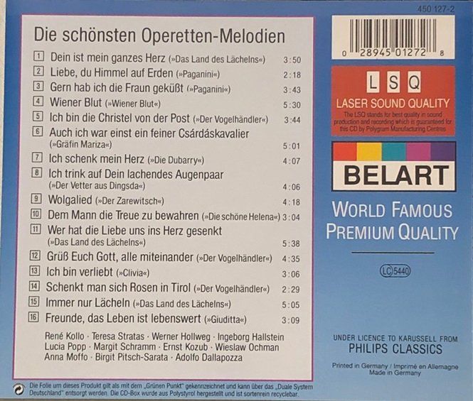 CD: Die schönsten Operetten-Melodien – Usato da Grüningen venduto da azulamarillo 1