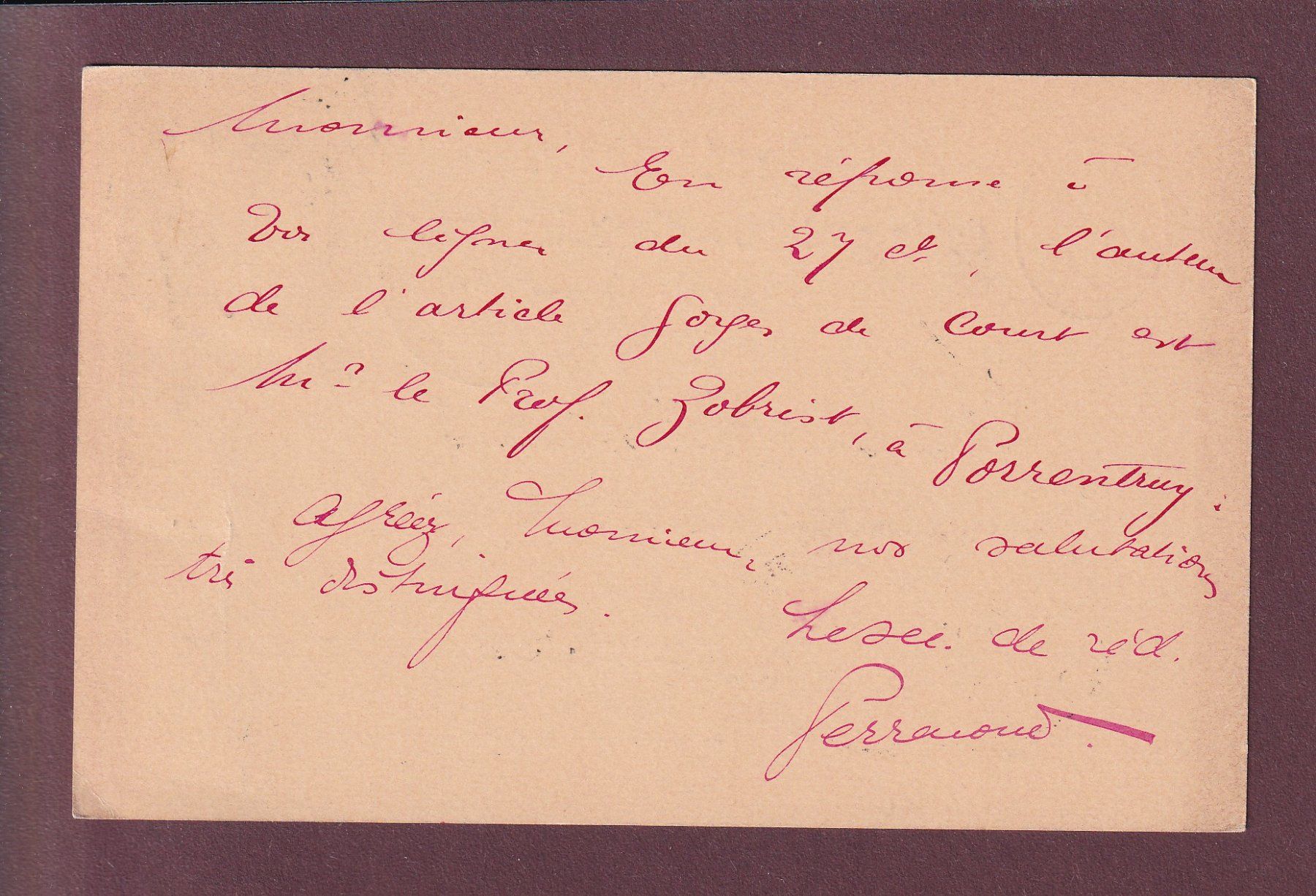 Cartoline postali: Carte postale pré-affranchie 1901 dictionnaire géographique – Usato da Pully venduto da nicecards 1