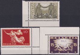 1919, Nr.143-145 (Friedensmarken) postfrisch ECKTABS ! LP!