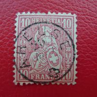 Sitzende Helvetia: Nr.38 Fingerhut AREUSE, sehr sauber!