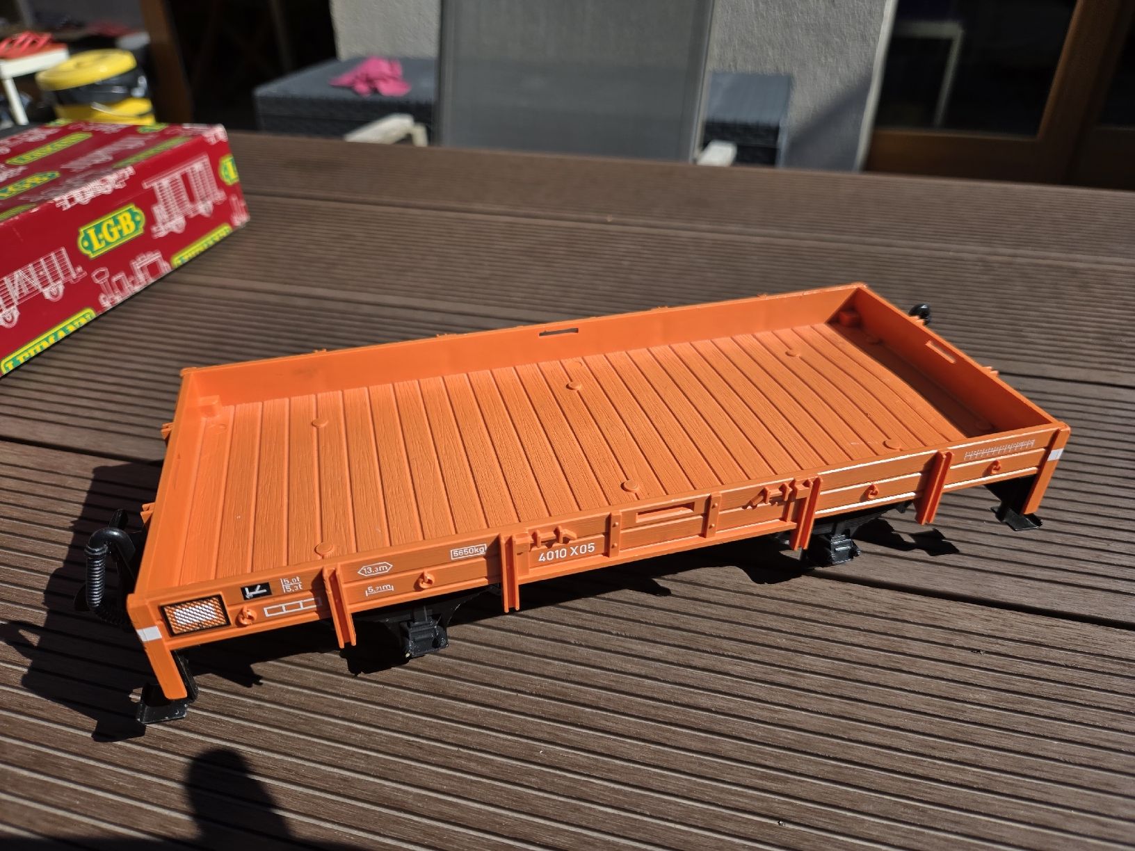 LGB Modellini di ferrovie: Wagon LGB 4010 plat à bords bas – Usato da Satigny venduto da Gatoil 4