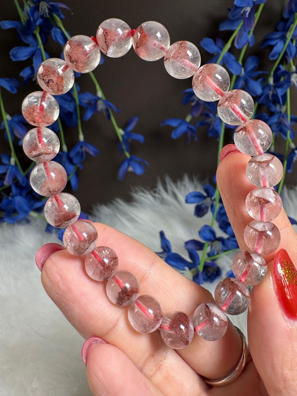 Minerali & Pietre curative: Roter Phantomquarz Armband – Nuovo e nell'imballaggio originale da Neuheim venduto da m.hald 1