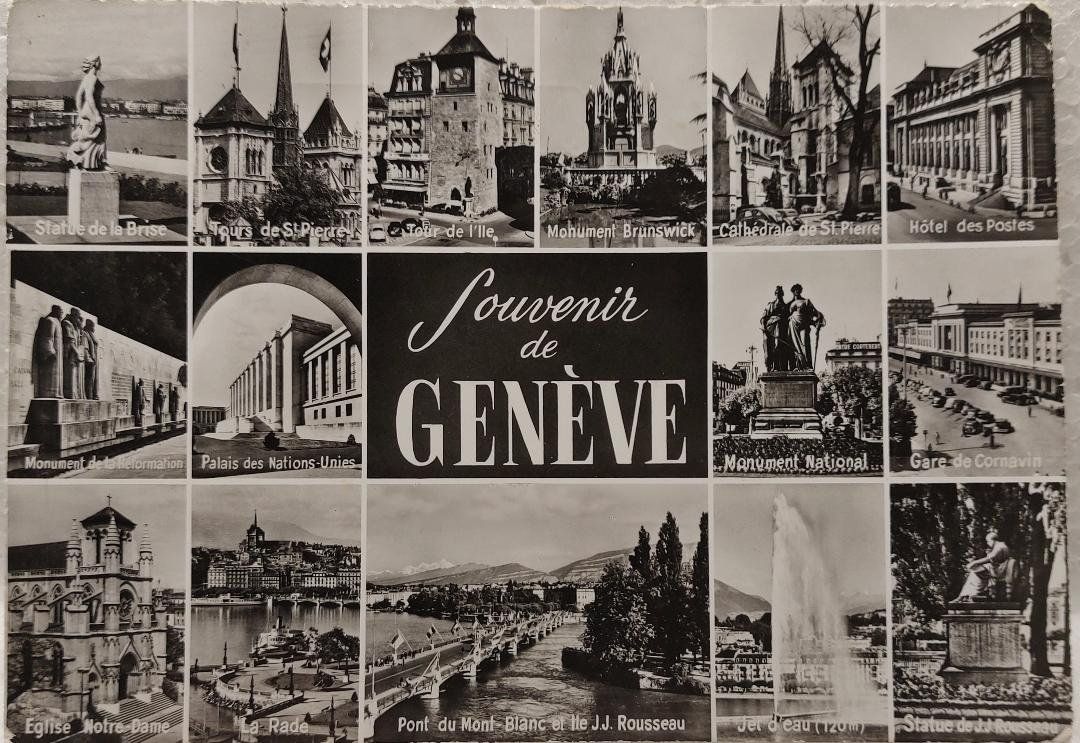 Ansichtskarten: GENÈVE - Souvenir - 1959 – Gebraucht aus Delémont von Domdom1