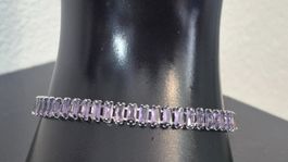 Bracciale con pietre viola taglio baguette nuovo