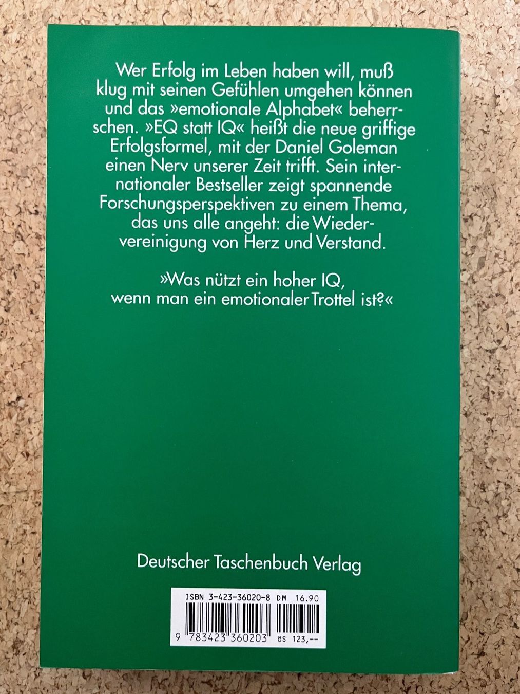 Libri: Taschenbuch "Emotionale Intelligenz", Daniel Goleman – Usato da Grosswangen venduto da Vita500 1