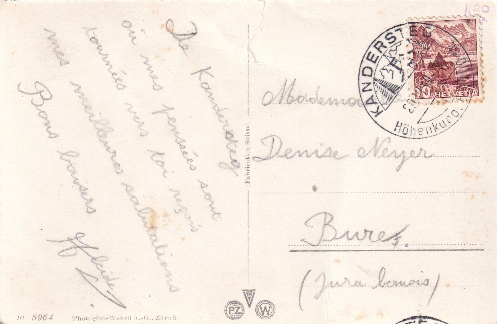 Cartes postales: Ansichtskarte Kandersteg mit Gisinengrat – D'occasion à Birsfelden par chr_yq2g 1