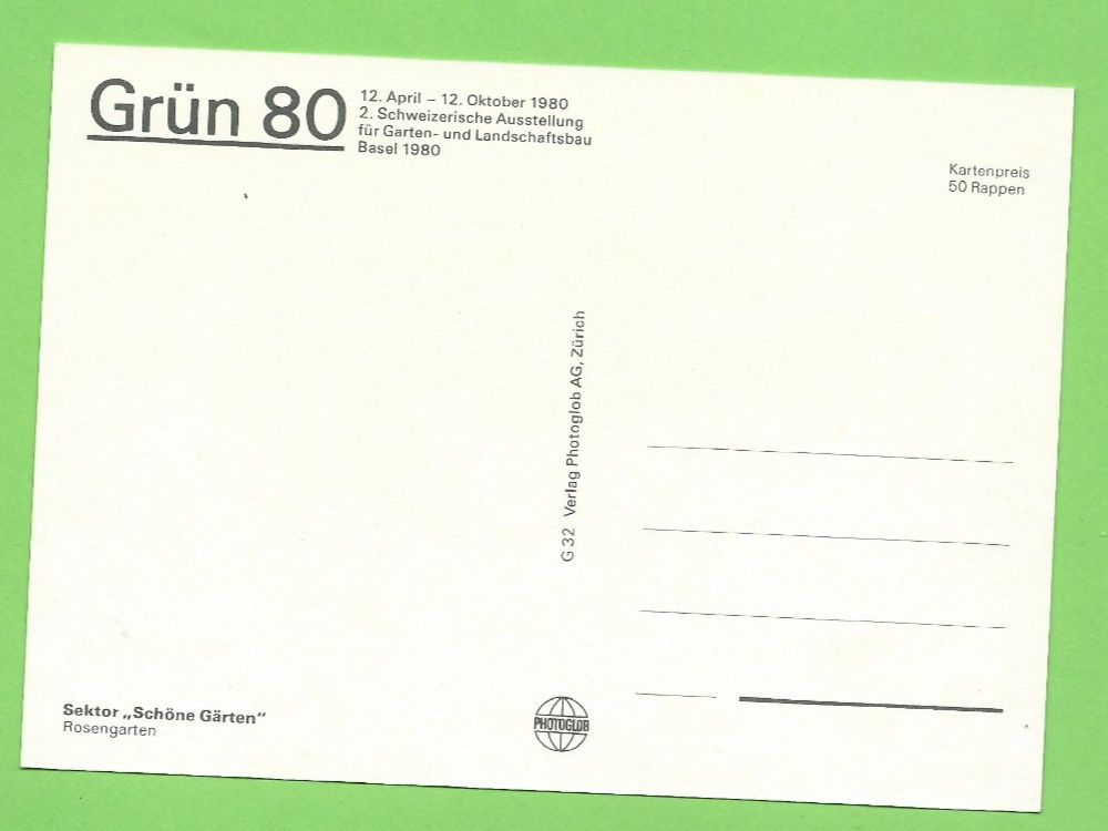 Cartoline postali: Grün 80 Basel – Usato da Zürich venduto da t24_de 1