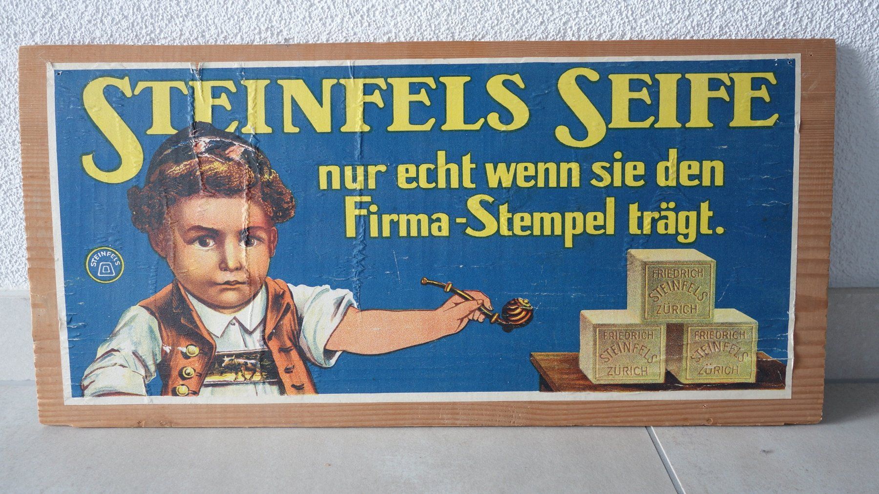 Insegne: STEINFELS SEIFE - WERBUNG - Appenzeller Knabe - Lindauerli – Usato da Ibach venduto da Ibanto