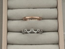 Original Pandora Ringe (1x Silber, 1x 14K rosé vergoldet)