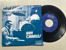 RAY CHARLES tolle Single What I say Georgia France Funk Soul