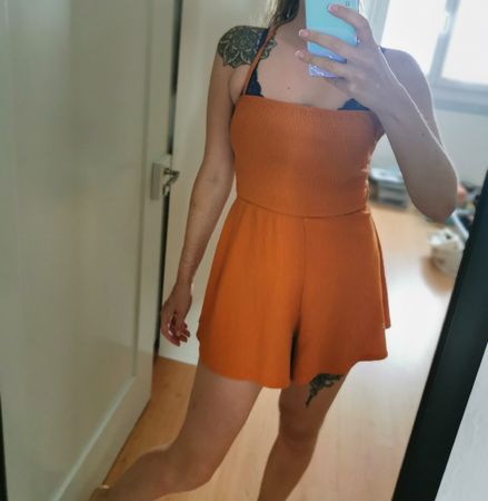 Sommerlicher Jumpsuit in Terracotta, Grösse M