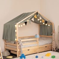 20781 - Kinderbett 90x200cm KUMY mit Schubladen - Natur