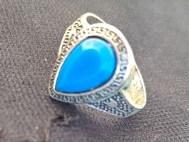 Mode Ring mit blauem Glas. 20 mm Art. BF2025
