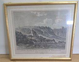 Stich Werdenberg SG - Schloss & Städtchen gerahmt  (29x23cm)
