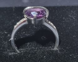 Silberring 925 mit Amethyst und 6 Zirkonia