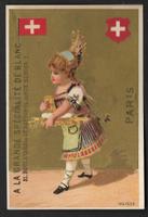 Chromo Litho Paris :  Jeune fille, SUISSE (1910s)