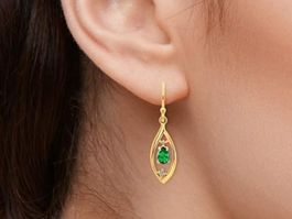 Ohrringe Damen Gelbgold 9 Karat (375/1000) Natürlicher Smara
