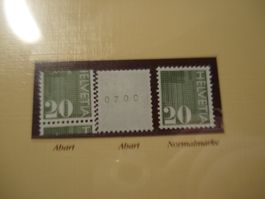 Abart Rollenmarke 1970 20Rp **, falsch Geschnitten