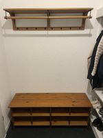 Schlichte Holz Garderobe mit Ablage und Haken, top Zustand