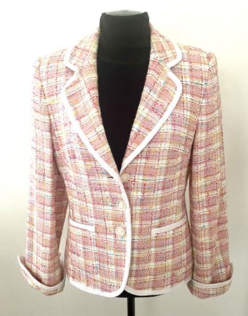 IN LINEA Bouclé-Blazer/Jacke–rosa Multicolor, Top Zustand!